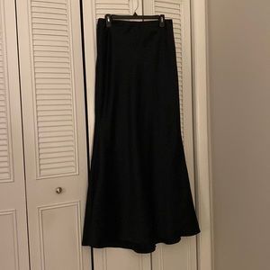 Floor length satin skirt